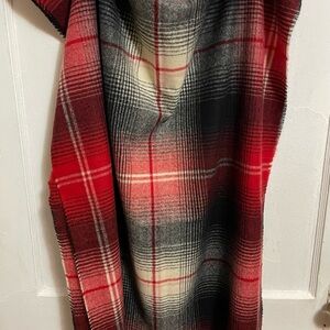 NWOT! Red and Black Plaid Scarf -70” - Super soft!